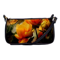 Yellow Butterfly Flower Shoulder Clutch Bag by artworkshop