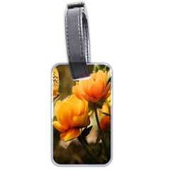 Yellow Butterfly Flower Luggage Tag (two Sides) by artworkshop