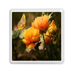 Yellow Butterfly Flower Memory Card Reader (square) by artworkshop