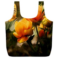 Yellow Butterfly Flower Full Print Recycle Bag (xxxl) by artworkshop