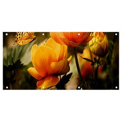 Yellow Butterfly Flower Banner And Sign 8  X 4  by artworkshop