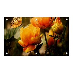 Yellow Butterfly Flower Banner And Sign 5  X 3  by artworkshop