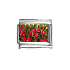 Yellow Pink Red Flowers Italian Charm (9mm) by artworkshop