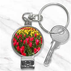 Yellow Pink Red Flowers Nail Clippers Key Chain by artworkshop