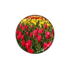 Yellow Pink Red Flowers Hat Clip Ball Marker (4 Pack) by artworkshop