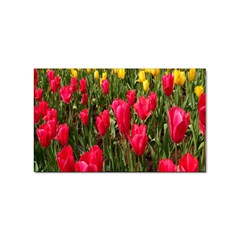 Yellow Pink Red Flowers Sticker (rectangular)