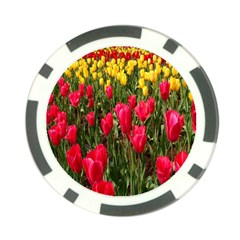 Yellow Pink Red Flowers Poker Chip Card Guard (10 Pack) by artworkshop