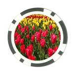 Yellow Pink Red Flowers Poker Chip Card Guard (10 pack) Front