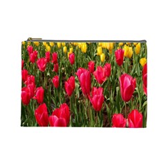 Yellow Pink Red Flowers Cosmetic Bag (large) by artworkshop