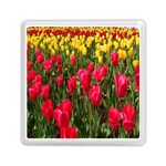 Yellow Pink Red Flowers Memory Card Reader (Square) Front