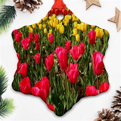 Yellow Pink Red Flowers Ornament (snowflake) by artworkshop