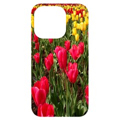 Yellow Pink Red Flowers Iphone 14 Pro Black Uv Print Case by artworkshop