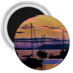 Twilight Over Ushuaia Port 3  Magnets