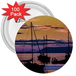 Twilight Over Ushuaia Port 3  Buttons (100 pack)  Front