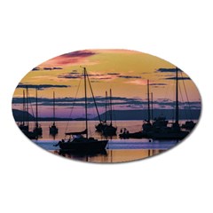 Twilight Over Ushuaia Port Oval Magnet