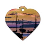 Twilight Over Ushuaia Port Dog Tag Heart (One Side) Front