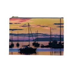 Twilight Over Ushuaia Port Cosmetic Bag (large) by dflcprintsclothing