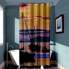 Twilight Over Ushuaia Port Shower Curtain 36  X 72  (stall)  by dflcprintsclothing