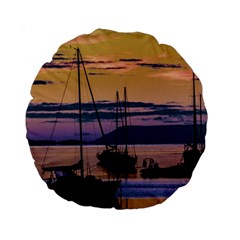 Twilight Over Ushuaia Port Standard 15  Premium Round Cushions by dflcprintsclothing