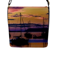 Twilight Over Ushuaia Port Flap Closure Messenger Bag (l) by dflcprintsclothing