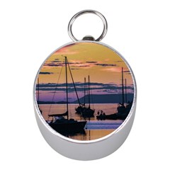 Twilight Over Ushuaia Port Mini Silver Compasses by dflcprintsclothing