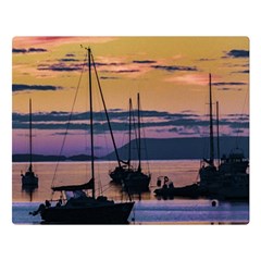 Twilight Over Ushuaia Port Two Sides Premium Plush Fleece Blanket (large) by dflcprintsclothing