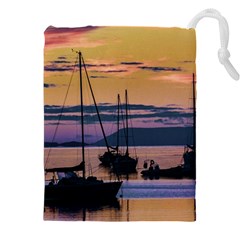 Twilight Over Ushuaia Port Drawstring Pouch (5xl) by dflcprintsclothing