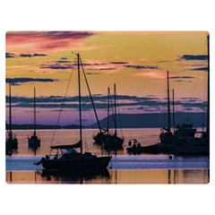 Twilight Over Ushuaia Port Premium Plush Fleece Blanket (extra Small) by dflcprintsclothing