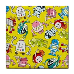 Robot Pattern Tile Coaster