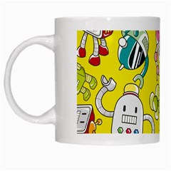 Robot Pattern White Mug by Grandong