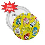 Robot Pattern 2.25  Buttons (100 pack)  Front