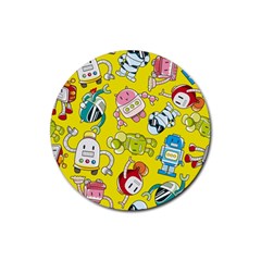 Robot Pattern Rubber Coaster (round) by Grandong