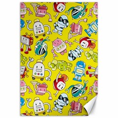 Robot Pattern Canvas 12  X 18  by Grandong