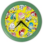 Robot Pattern Color Wall Clock Front