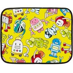 Robot Pattern Fleece Blanket (mini) by Grandong