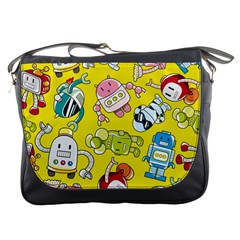 Robot Pattern Messenger Bag by Grandong