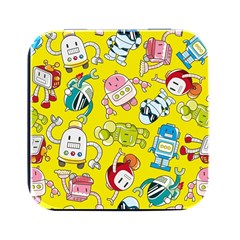 Robot Pattern Square Metal Box (black) by Grandong