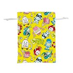 Robot Pattern Lightweight Drawstring Pouch (S) Front