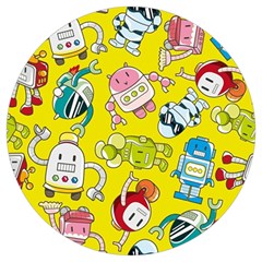 Robot Pattern Round Trivet by Grandong