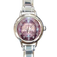 Cosmic Egg Sacred Geometry Art Round Italian Charm Watch by Grandong