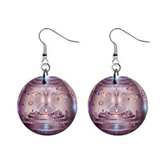 Cosmic Egg Sacred Geometry Art Mini Button Earrings by Grandong