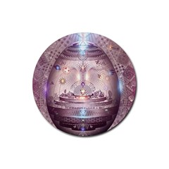 Cosmic Egg Sacred Geometry Art Rubber Round Coaster (4 Pack) by Grandong