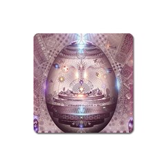 Cosmic Egg Sacred Geometry Art Square Magnet by Grandong