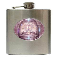 Cosmic Egg Sacred Geometry Art Hip Flask (6 Oz) by Grandong