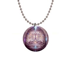 Cosmic Egg Sacred Geometry Art 1  Button Necklace by Grandong