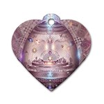 Cosmic Egg Sacred Geometry Art Dog Tag Heart (One Side) Front