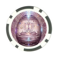 Cosmic Egg Sacred Geometry Art Poker Chip Card Guard by Grandong