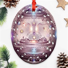 Cosmic Egg Sacred Geometry Art Oval Filigree Ornament (two Sides) by Grandong