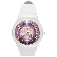 Cosmic Egg Sacred Geometry Art Round Plastic Sport Watch (m) by Grandong