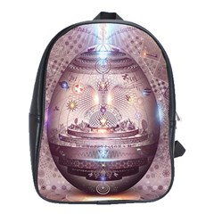 Cosmic Egg Sacred Geometry Art School Bag (xl) by Grandong